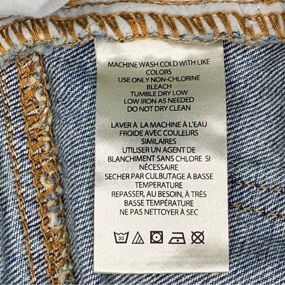 BDG Demin Skirt 5 Working Pocket Fly Zipper Closure Raw Hem Med Wash Size SX - Picture 13 of 14